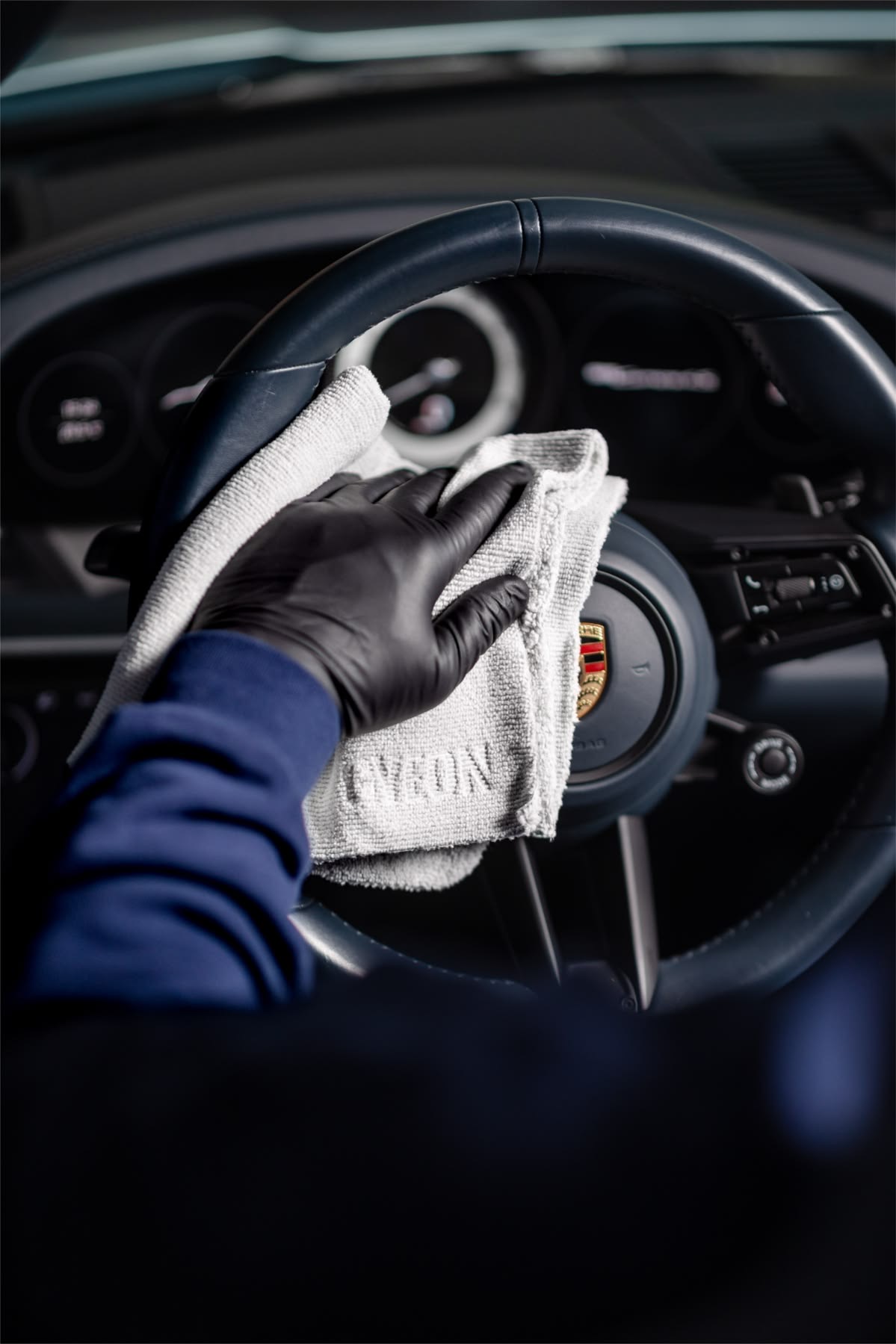 Interior detailing of a Porsche cabin